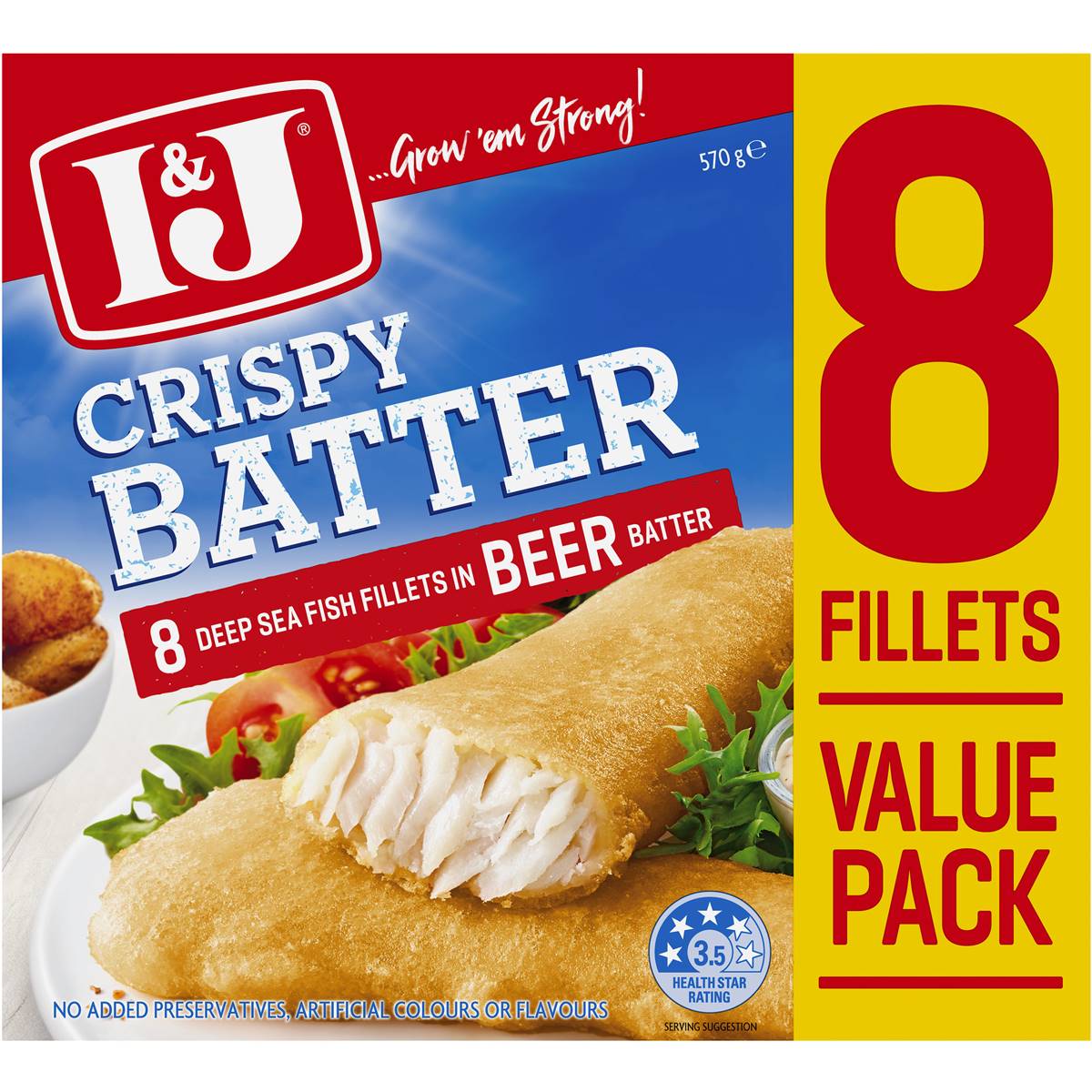 I&j Beer Battered Fish Fillets 570g Woolworths
