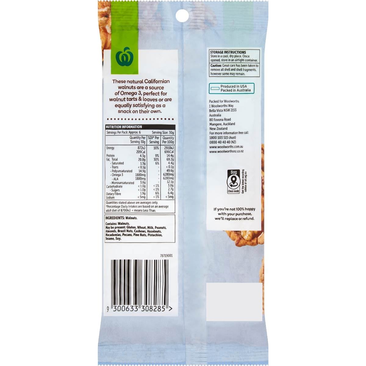 Woolworths Walnuts Californian 190g Woolworths