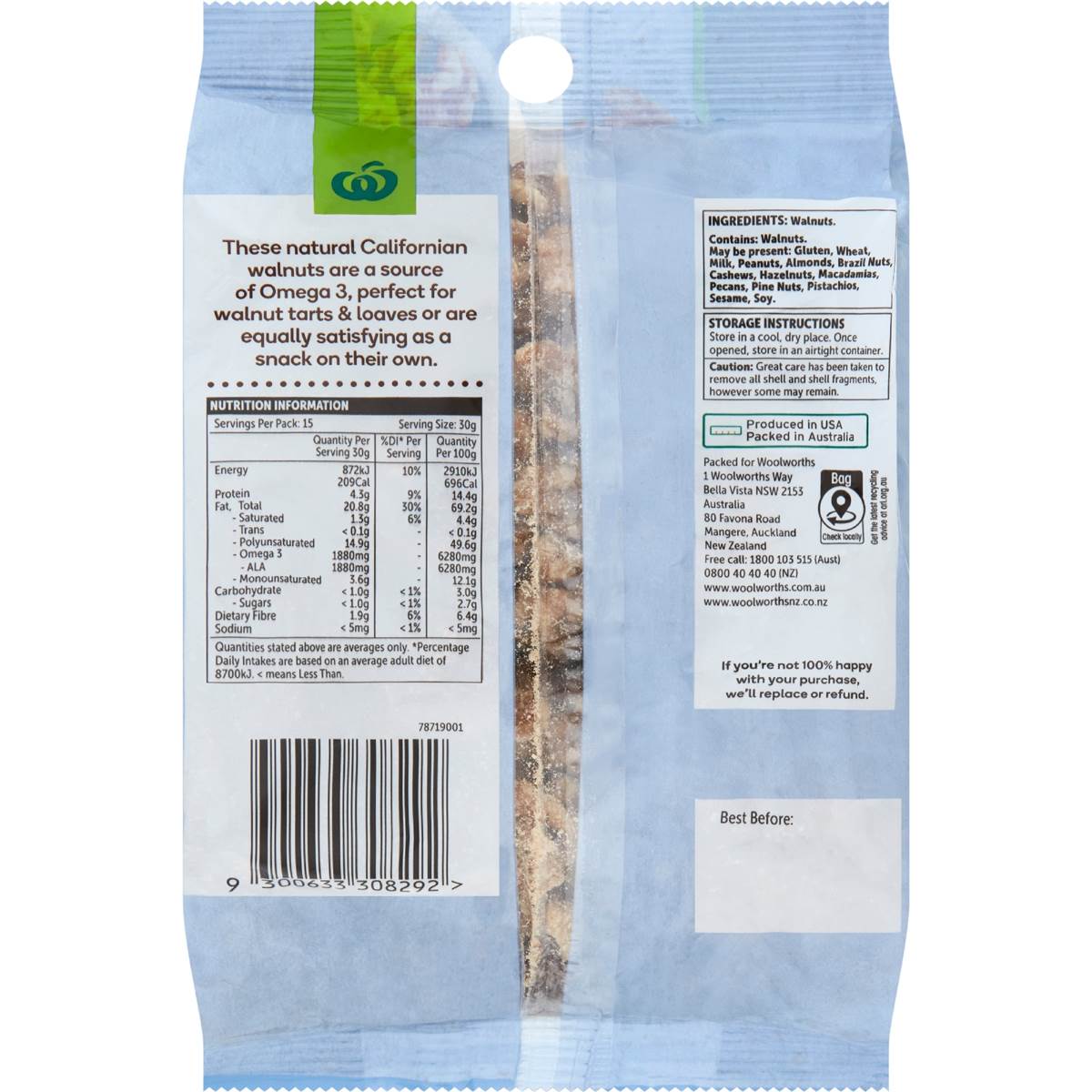 Woolworths Walnuts Californian 450g Woolworths