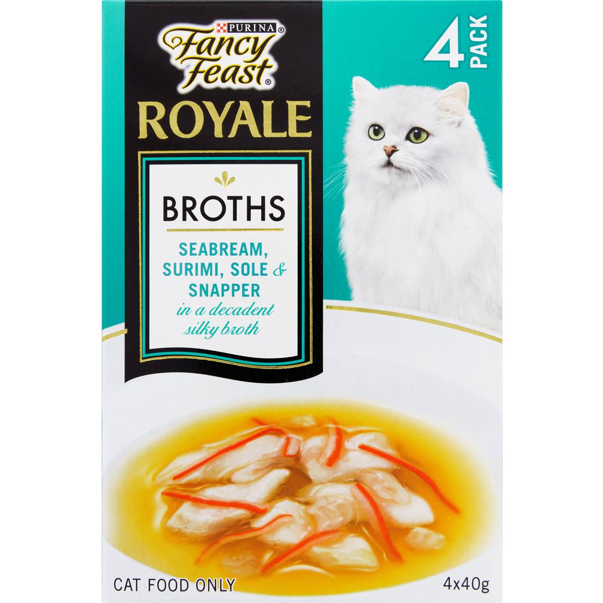Fancy Feast Royale Adult Cat Food Seabream Broth 4x40g Woolworths