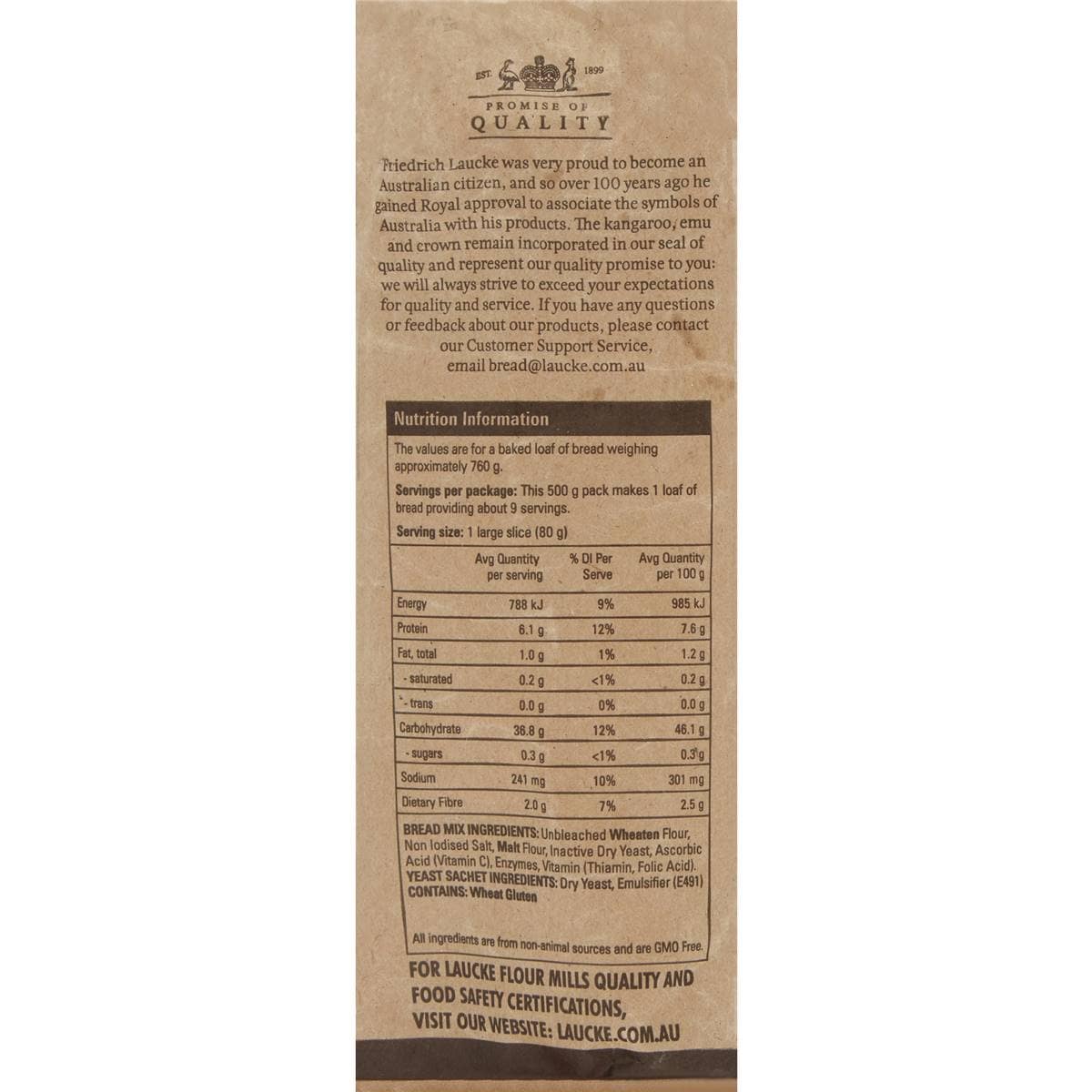Laucke Crusty White Bread Mix 500g Woolworths