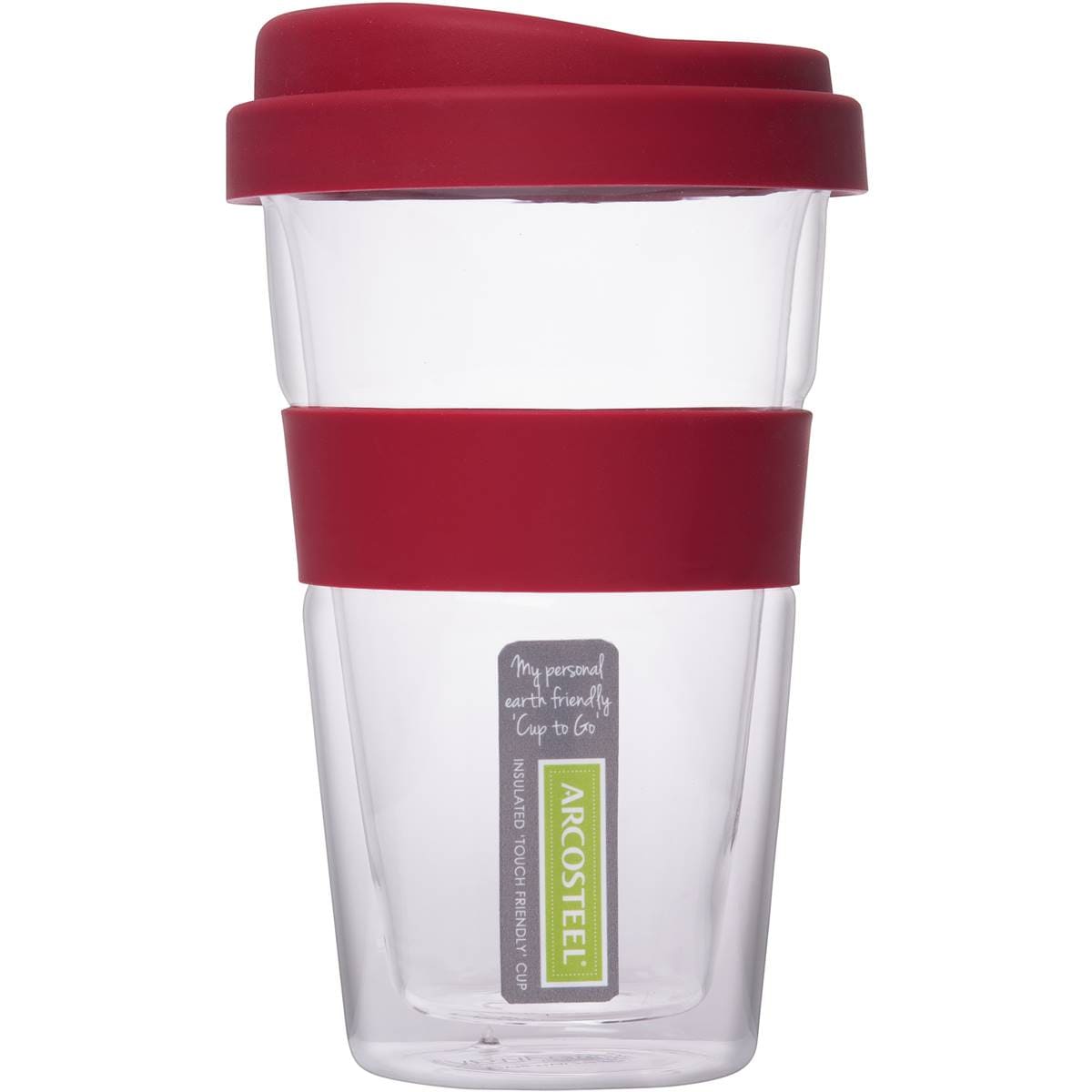 Arcosteel Drinkware Mug Double Wall Glass Red Each Woolworths