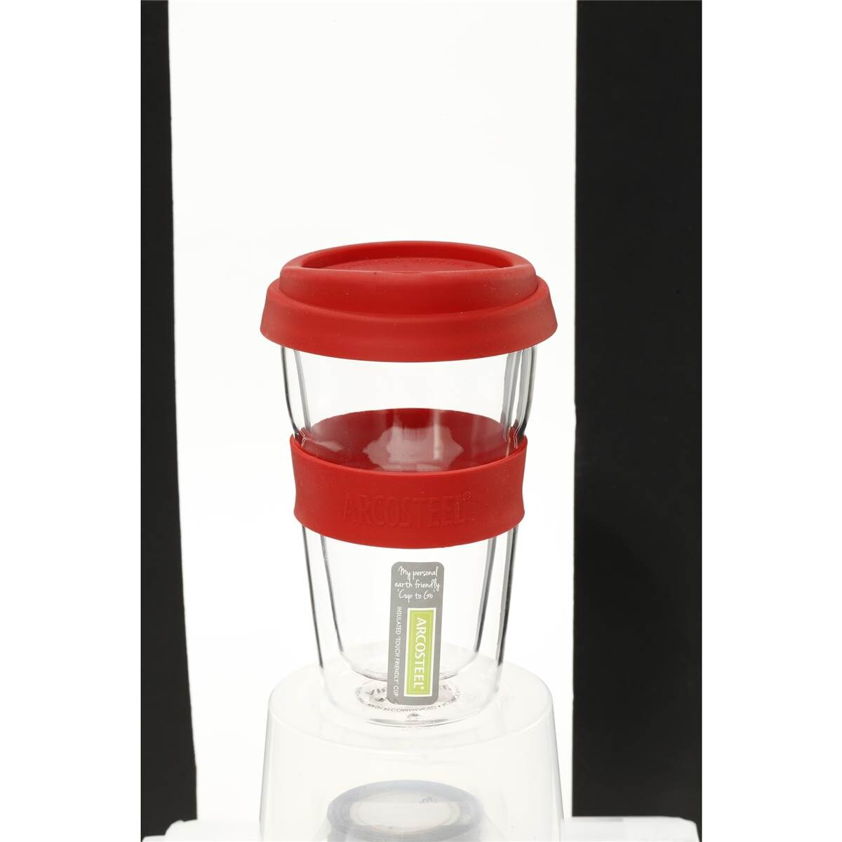 Arcosteel Drinkware Mug Double Wall Glass Red each Woolworths