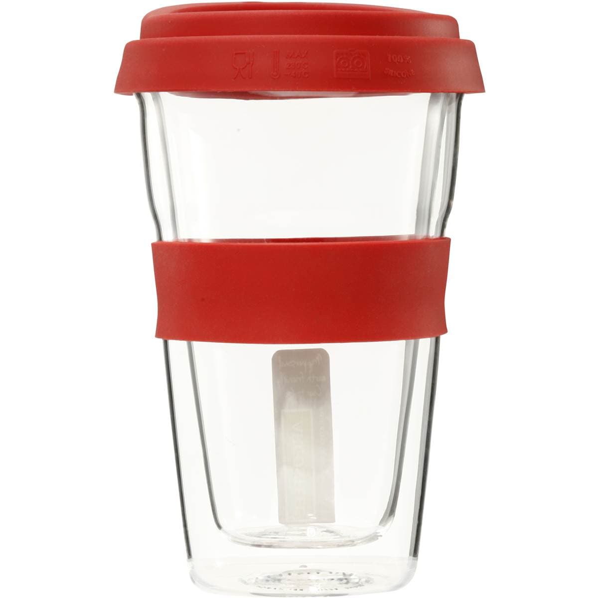 Arcosteel Drinkware Mug Double Wall Glass Red each Woolworths