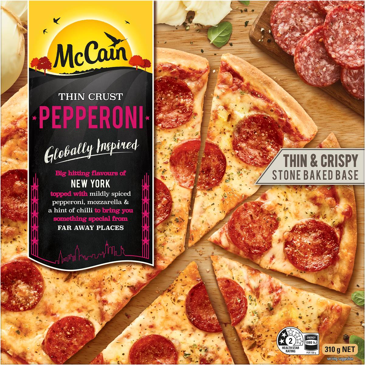 Mccain Ultra Thin Crust Pepperoni Pizza 310g Woolworths