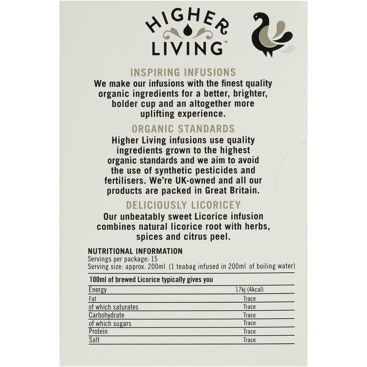 Higher Living Licorice Tea Bags 15pk Woolworths