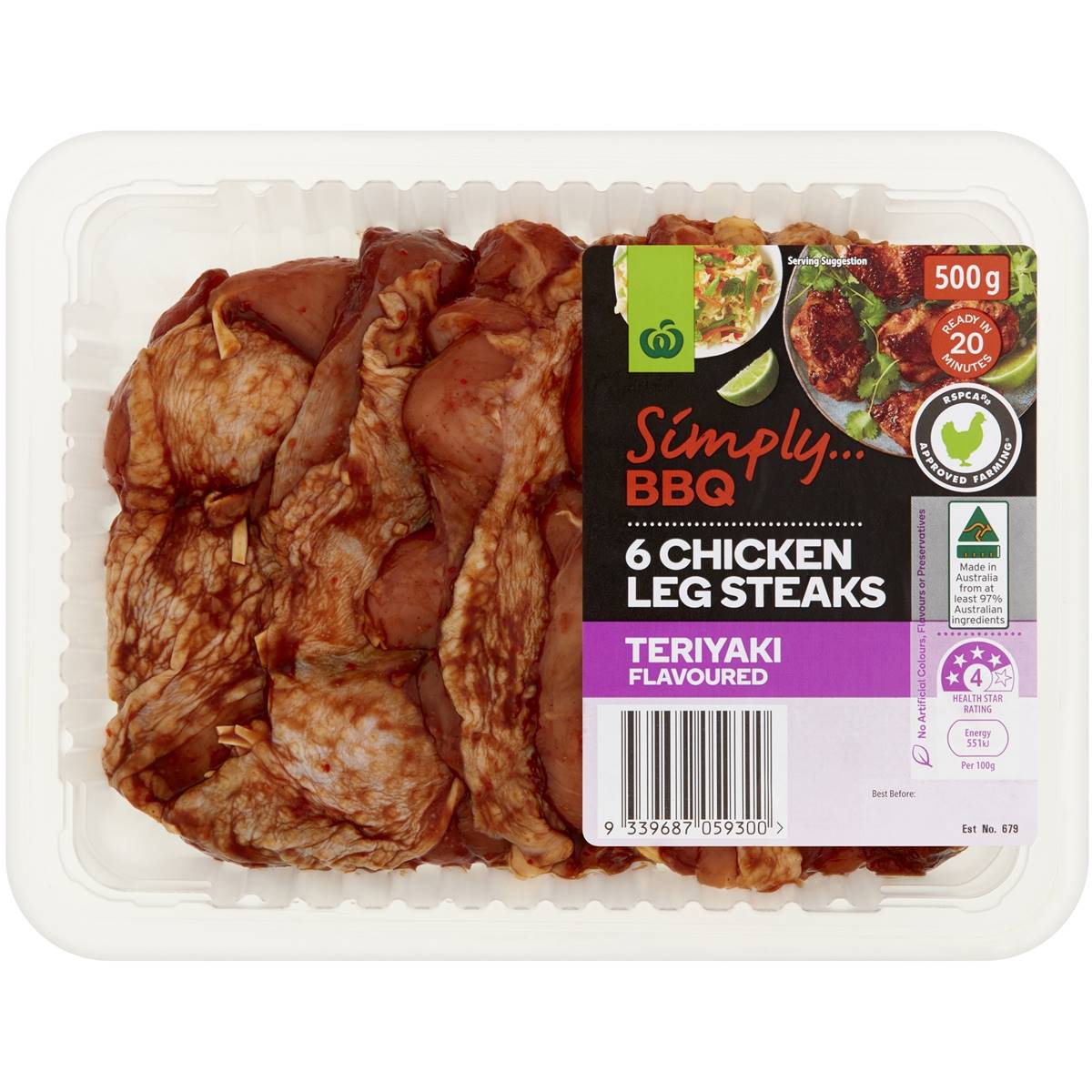 Woolworths Chicken Leg Steaks Teriyaki 500g Woolworths