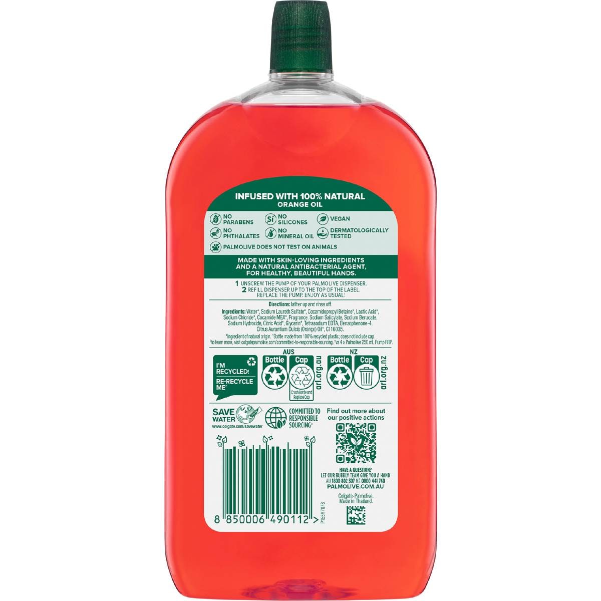 Palmolive Liquid Hand Wash Soap Refill Orange Defence 1l Woolworths