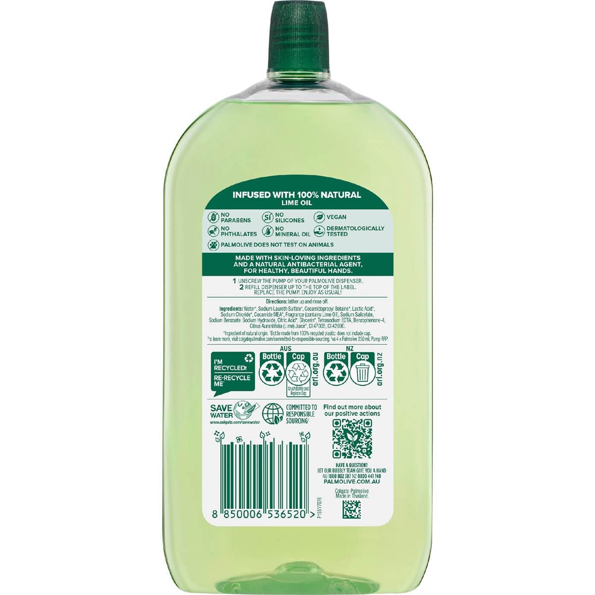 Palmolive Liquid Hand Wash Antibacterial Soap Lime Refill 1l Woolworths