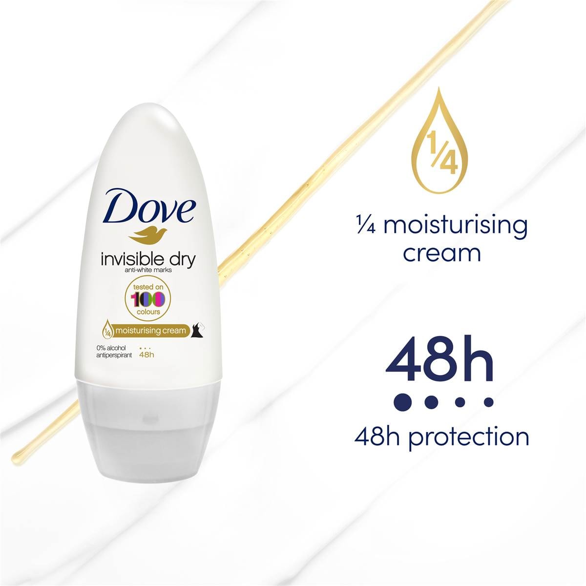 Dove Antiperspirant Roll On Deodorant Invisible Dry 50ml Woolworths