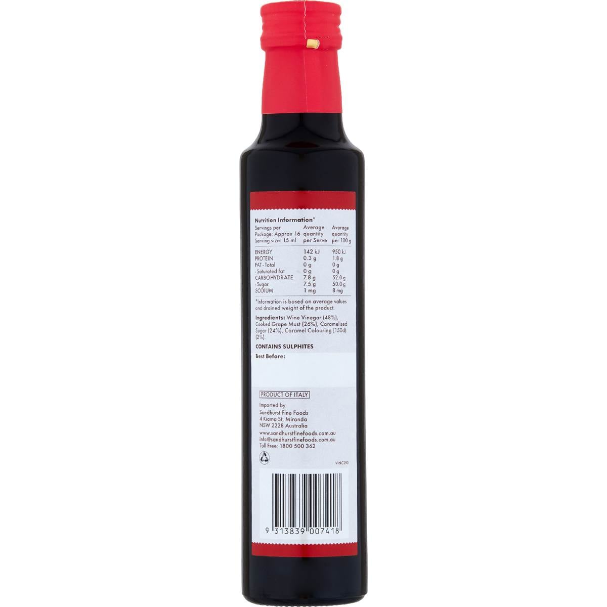 Sandhurst Dressings Caramelised Balsamic Vinegar 250ml Woolworths