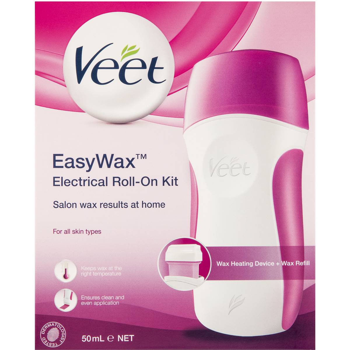 Veet Easy Hair Removal Wax Electrical Roll On Kit 50ml Woolworths