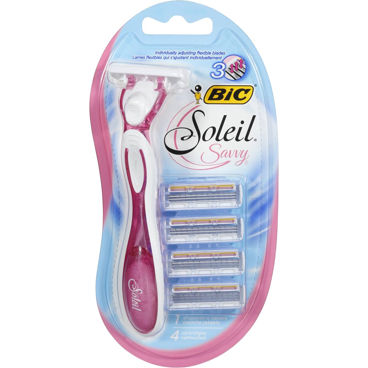 Bic Soleil Razor Disposable Savvy 4 Pack Woolworths