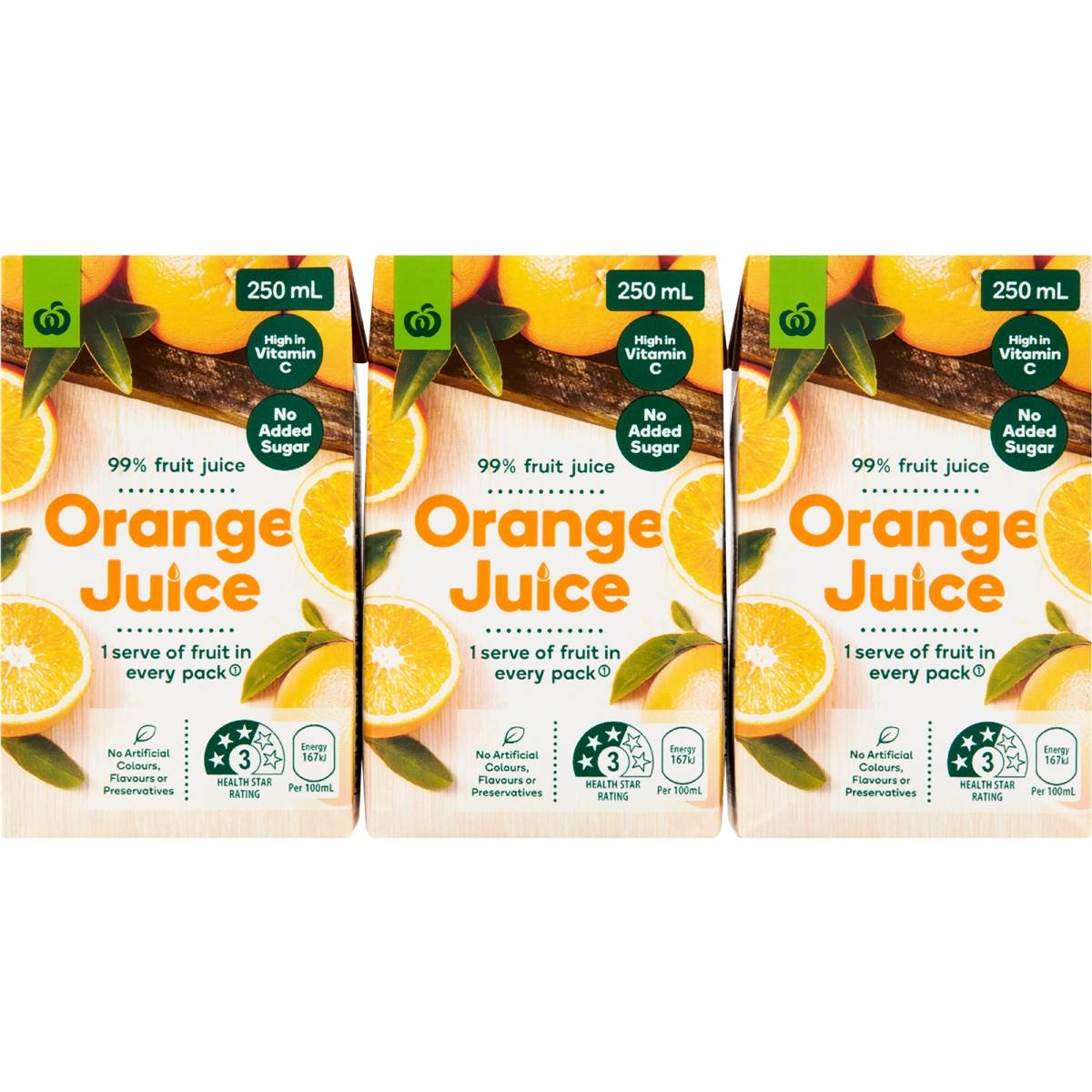 Woolworths Orange Juice Multipack 250ml X 6 Pack Woolworths