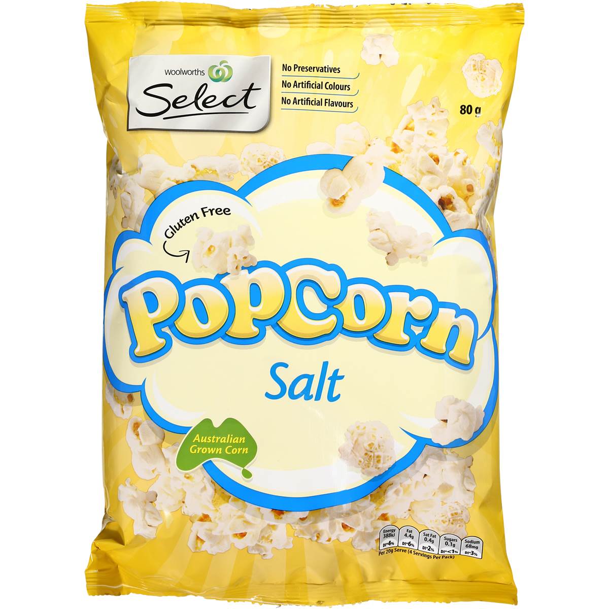 Woolworths Popcorn Bag Salted 80g Woolworths