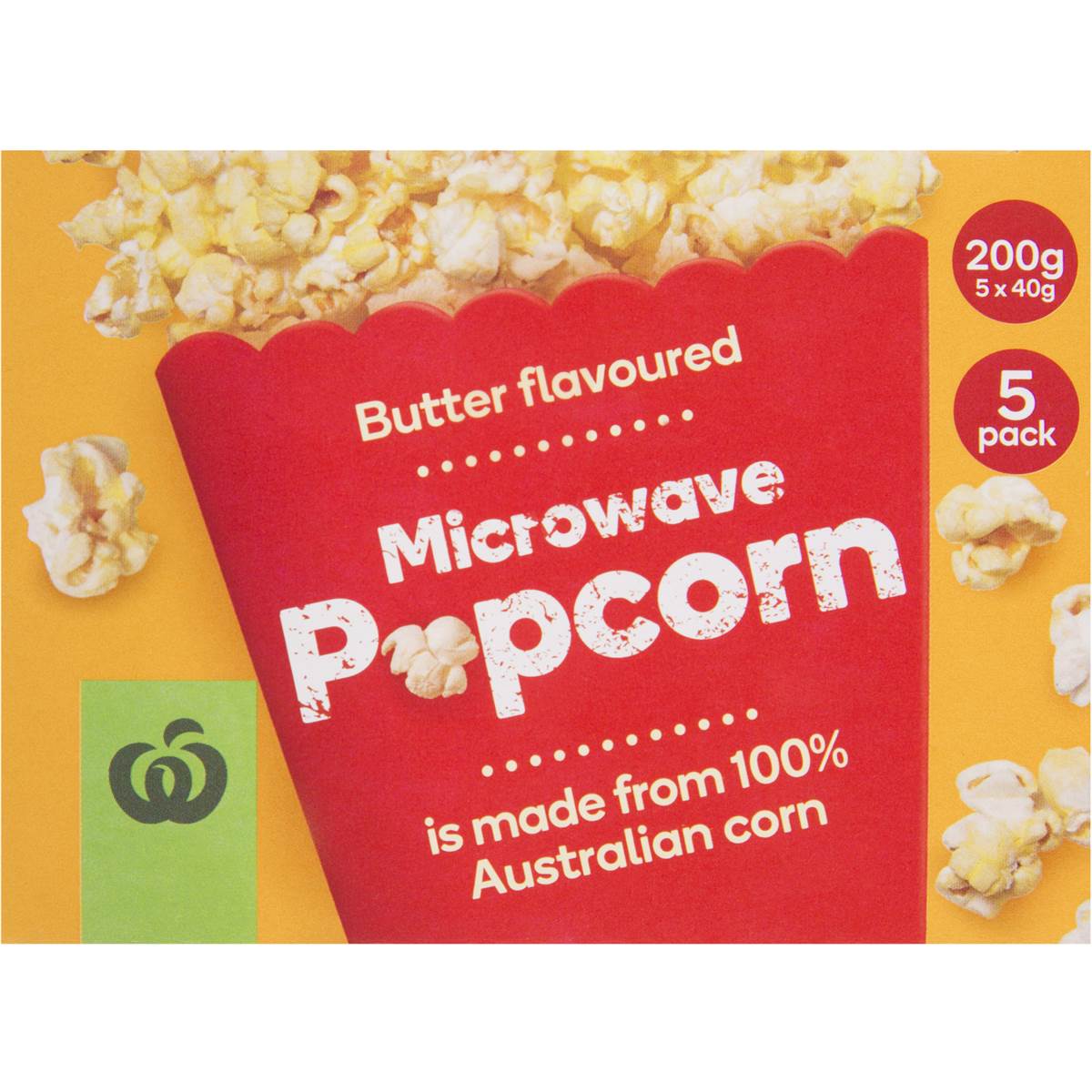 Woolworths Microwave Popcorn Er Flavoured 5x40g Woolworths Microwave Popcorn Er Flavoured Image Top