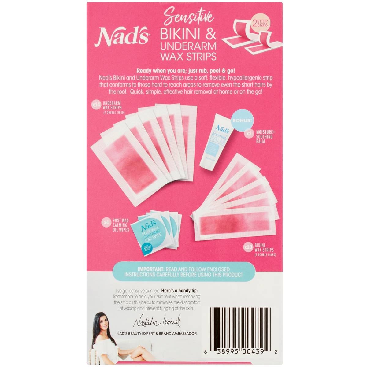 Nad's Hair Removal Wax Bikini & Underarm Strips 24 Pack Woolworths