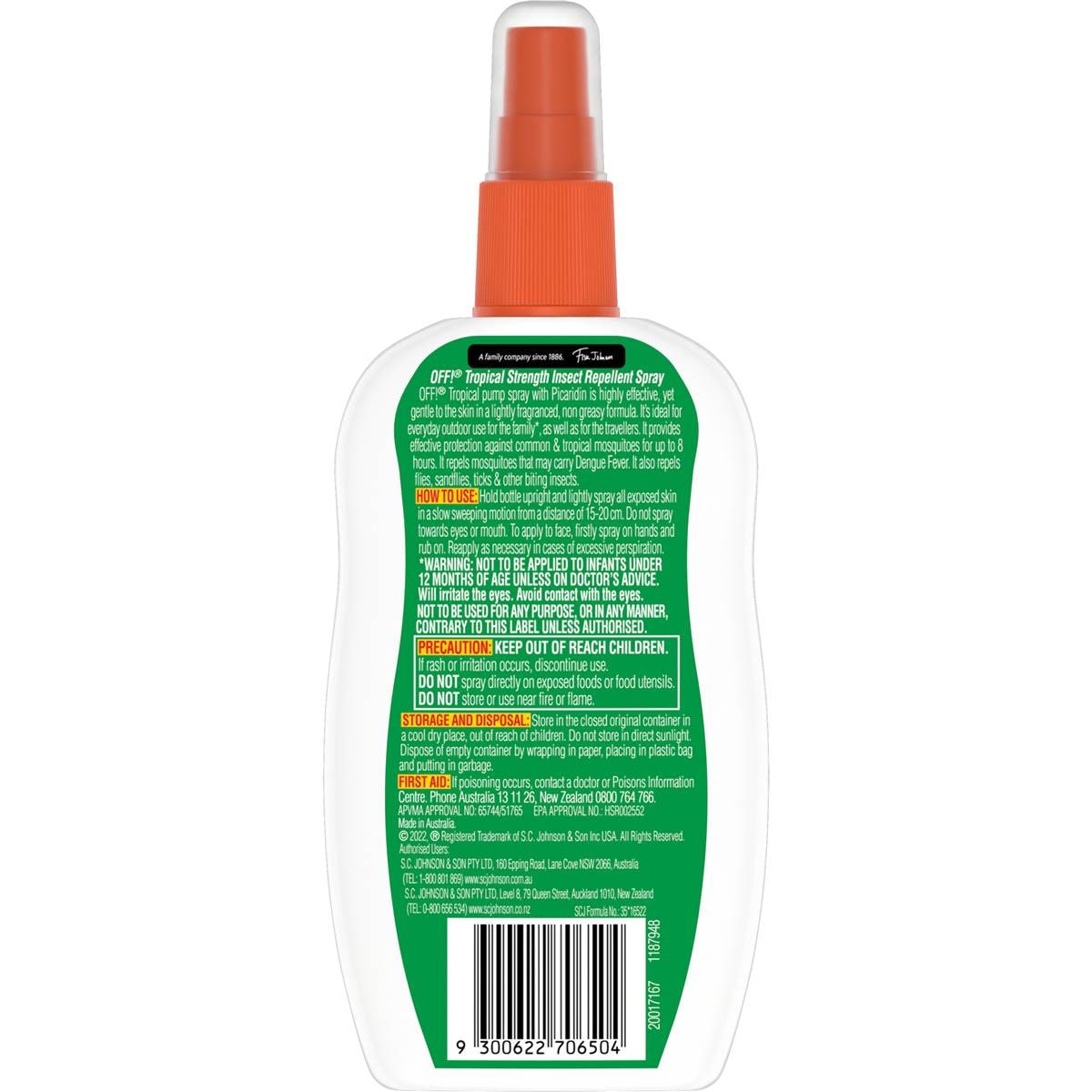 Off! Tropical Strength Insect Repellent Spray 175ml Woolworths