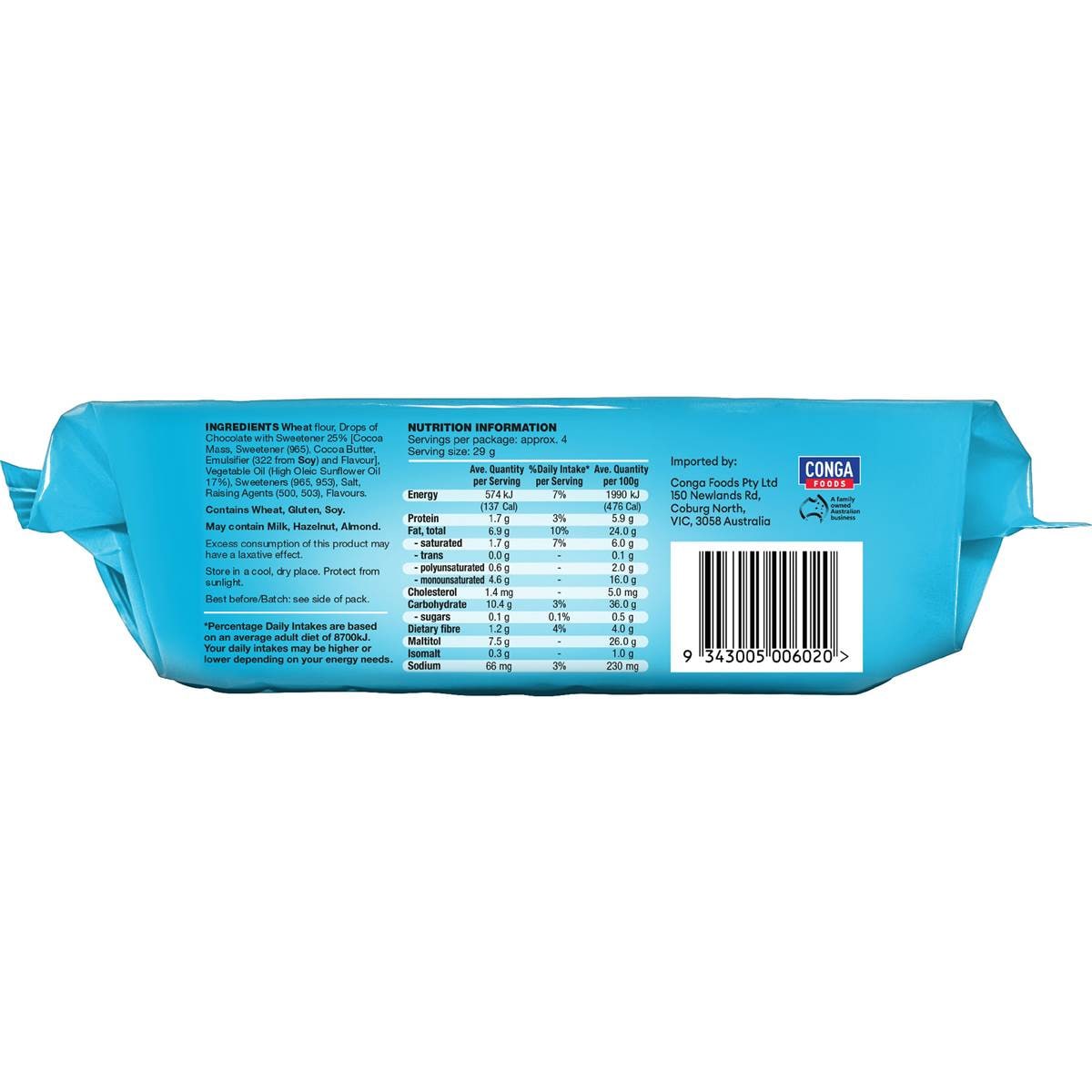 Gullon Cookies Sugar Free Choc Chip 125g Woolworths