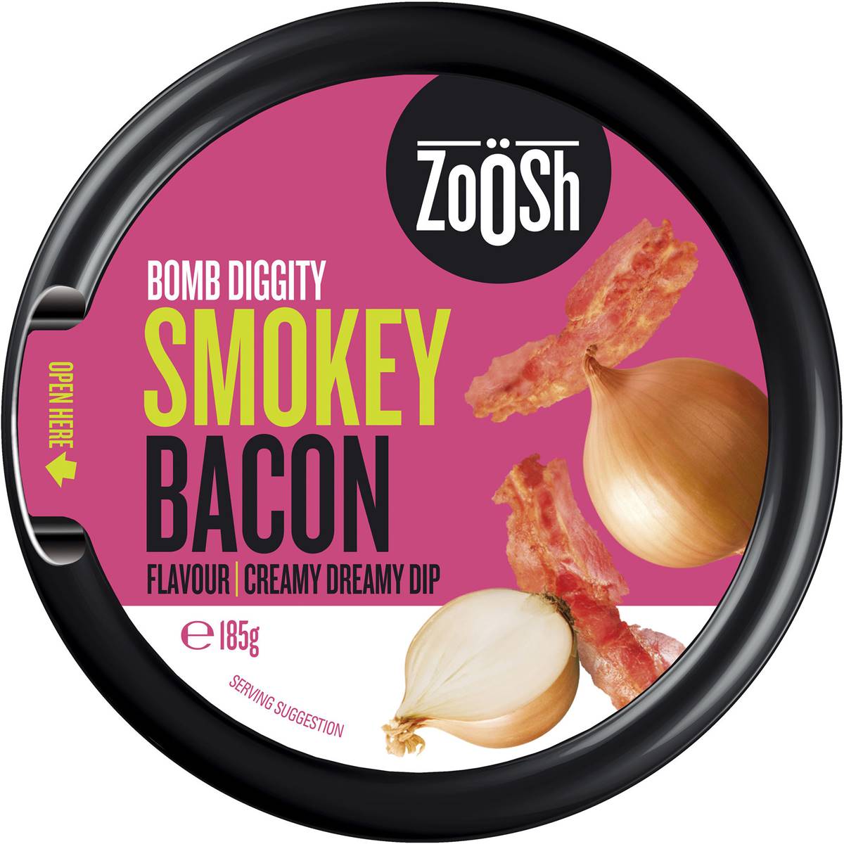 Zoosh Onion & Smokey Bacon Dip 185g Woolworths