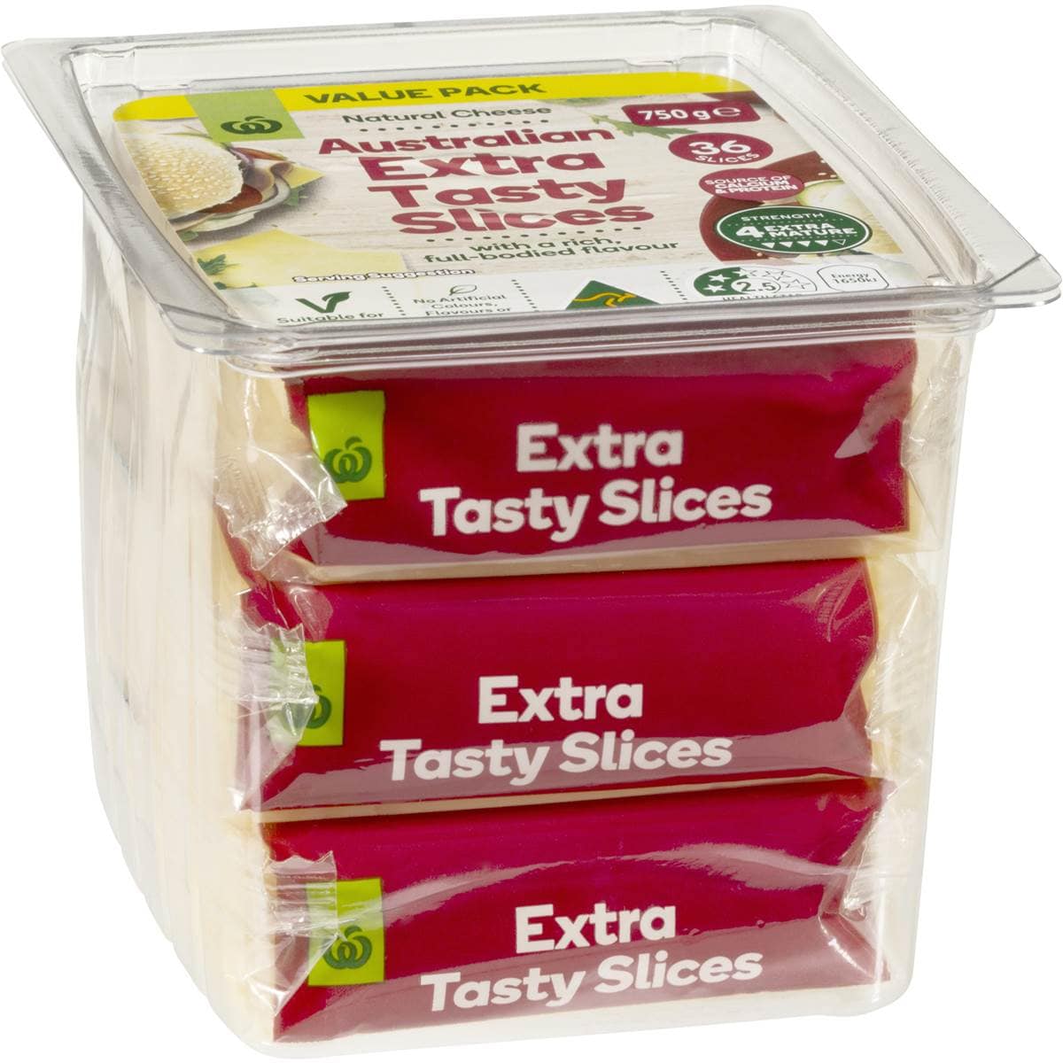 Woolworths Extra Tasty Cheese Slices 36 Pack Woolworths