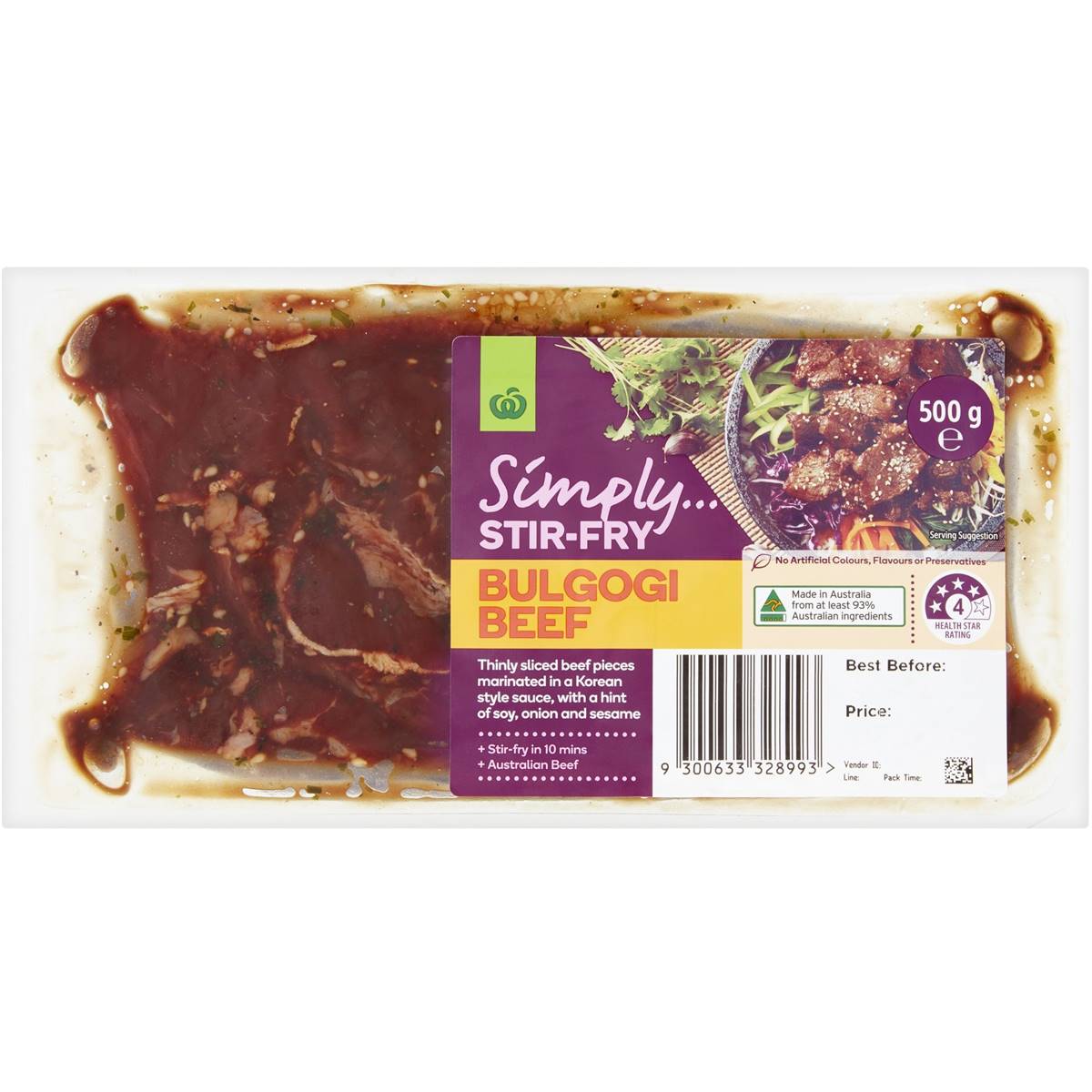 Woolworths Simply Stirfry Bulgogi Beef 500g Woolworths
