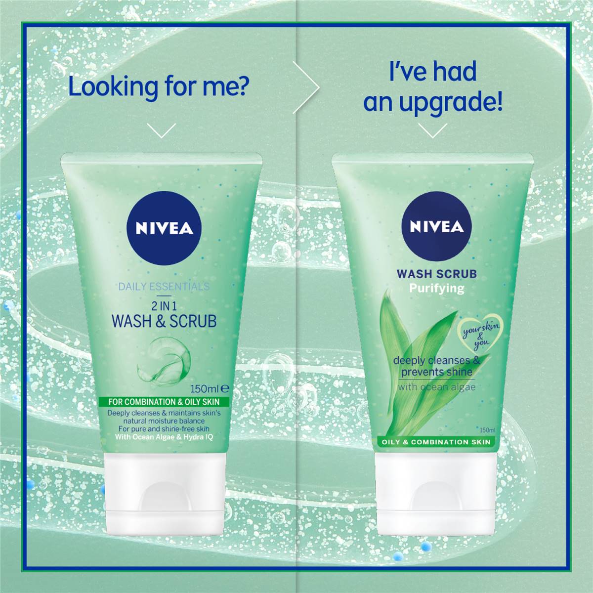 Nivea Daily Essentials 2in1 Face Wash & Scrub With Ocean Algae 150ml