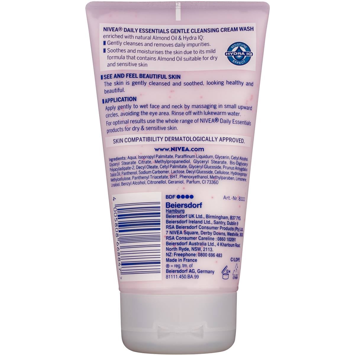 Nivea Gentle Cream Face Wash Cleanser + Almond Oil 150ml Woolworths