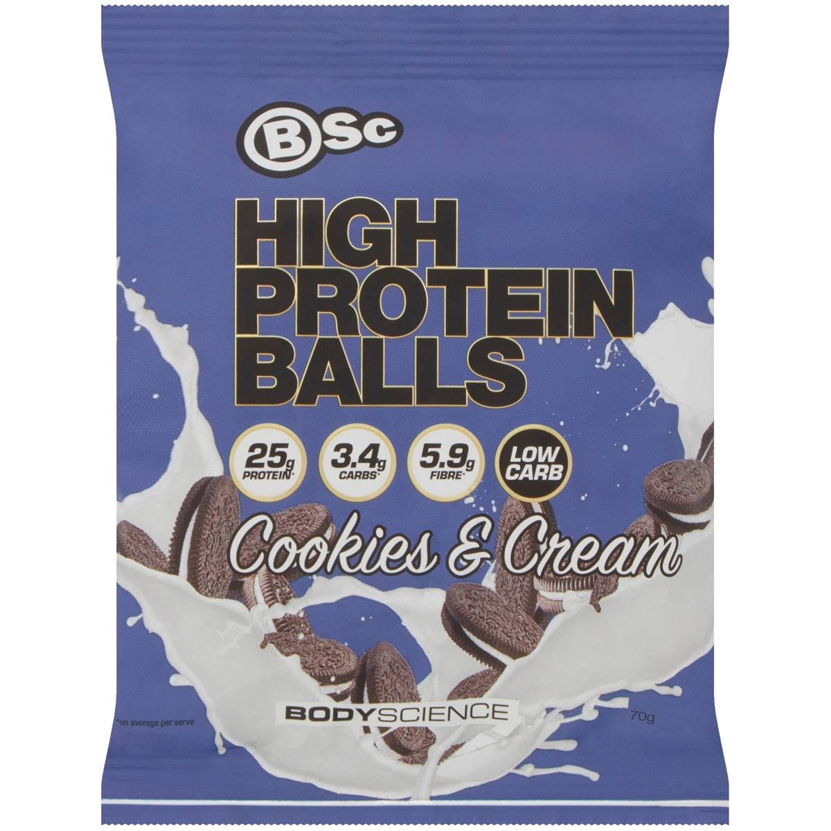 Body Science International High Protein Balls Cookies & Cream 70g