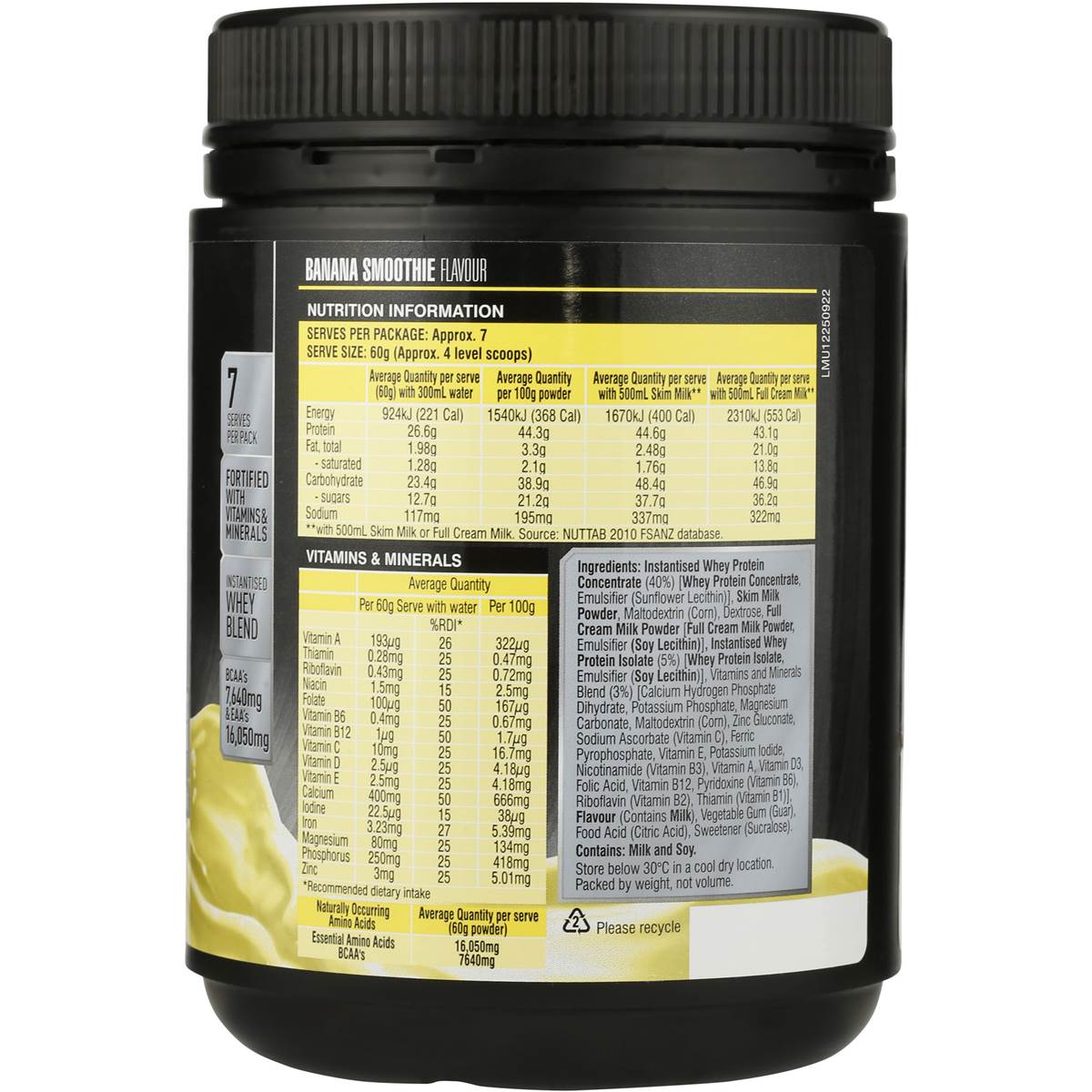 Musashi Bulk Mass Gain Protein Blend Banana 420g Woolworths