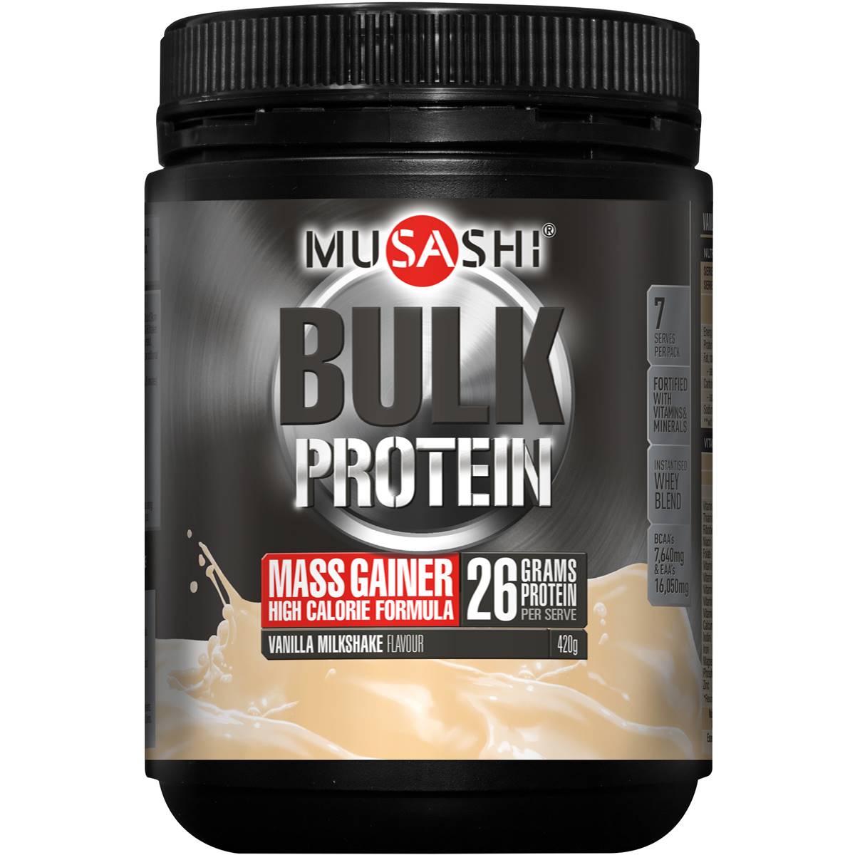Musashi Bulk Mass Gain Protein Blend Vanilla 420g | Woolworths