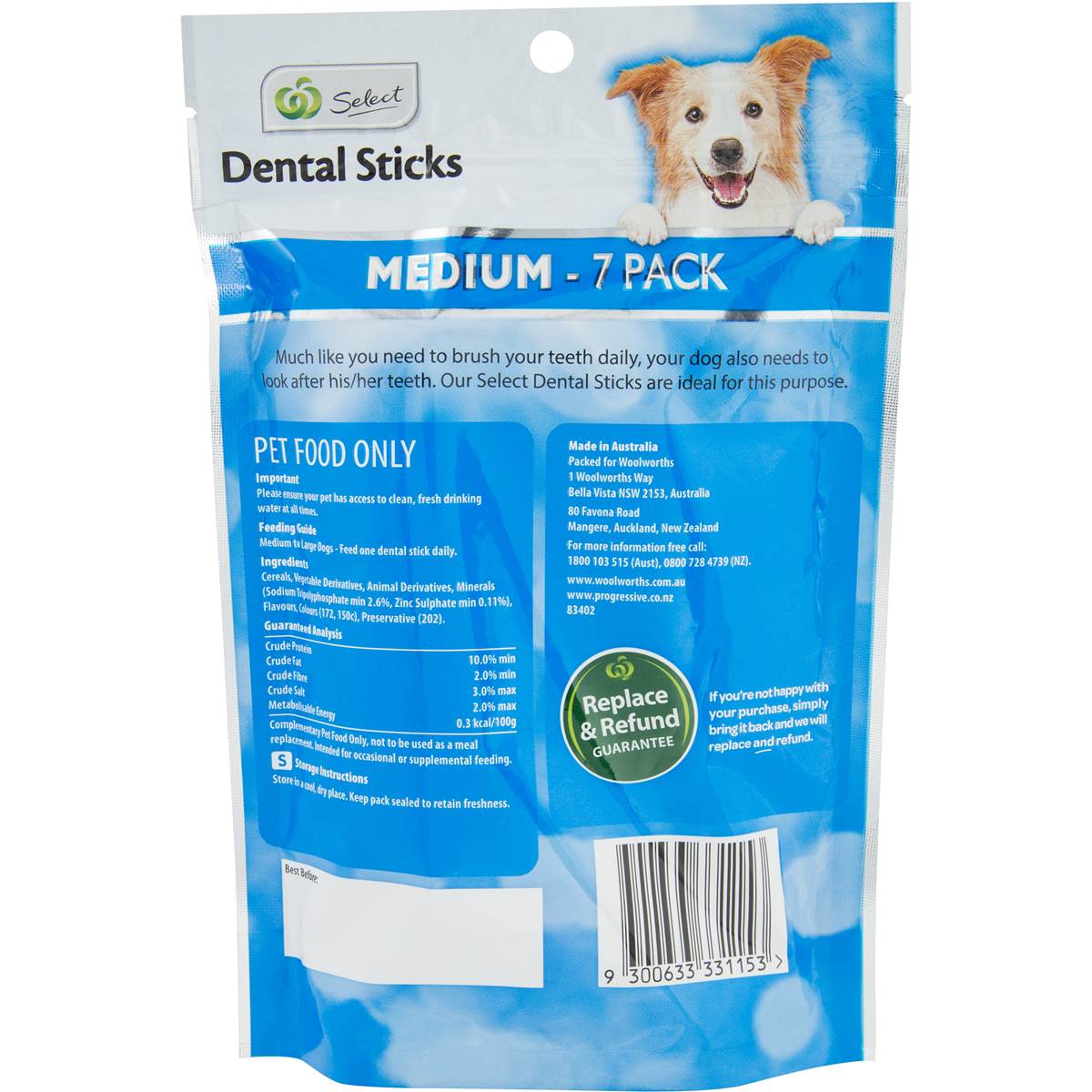 Woolworths Select Treat Dental Sticks Medium 7pk Woolworths