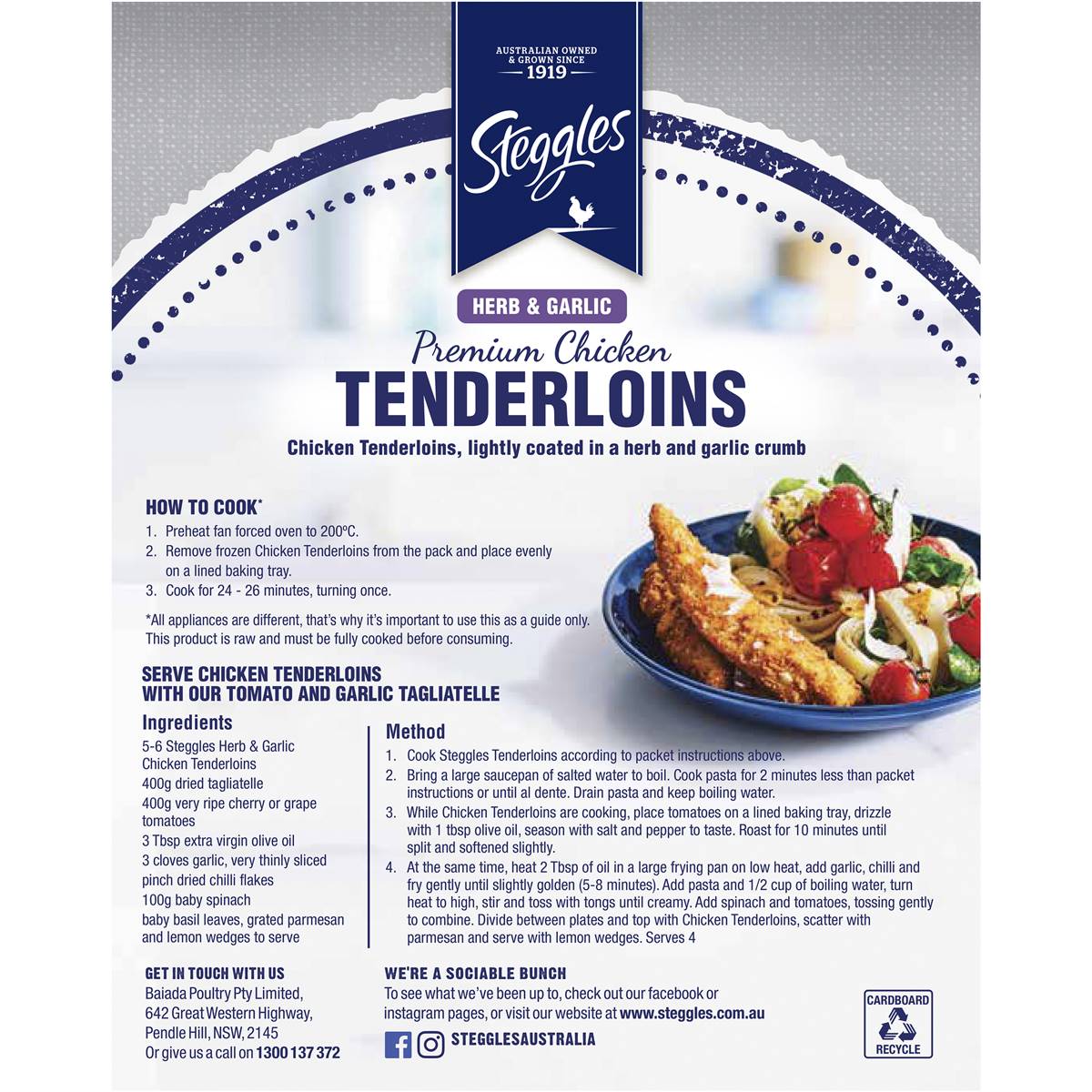 Steggles Chicken Tenderloins Herb & Garlic 400g Woolworths