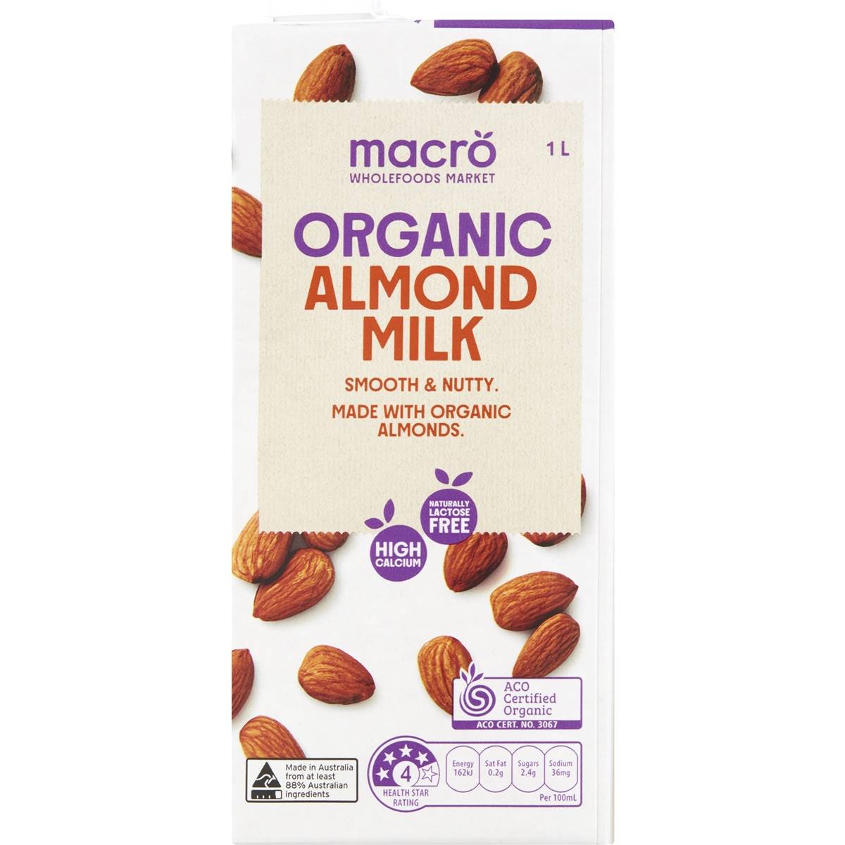 Macro Organic Almond Milk 1l Woolworths