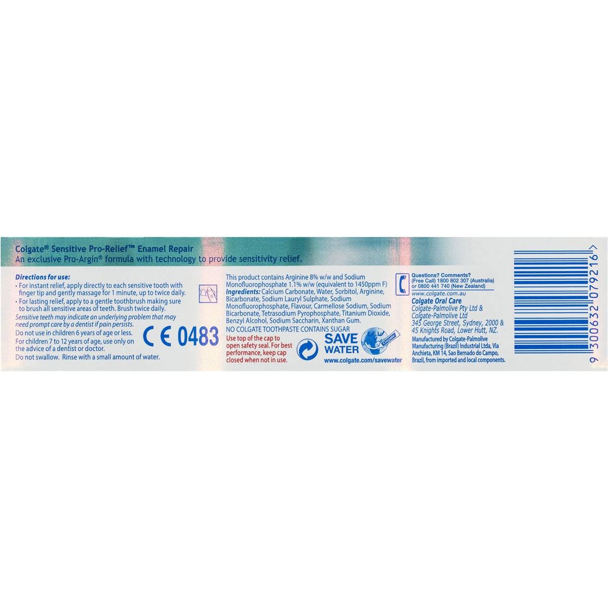 Colgate Pro Relief Sensitive Toothpaste Enamel Repair 110g Woolworths