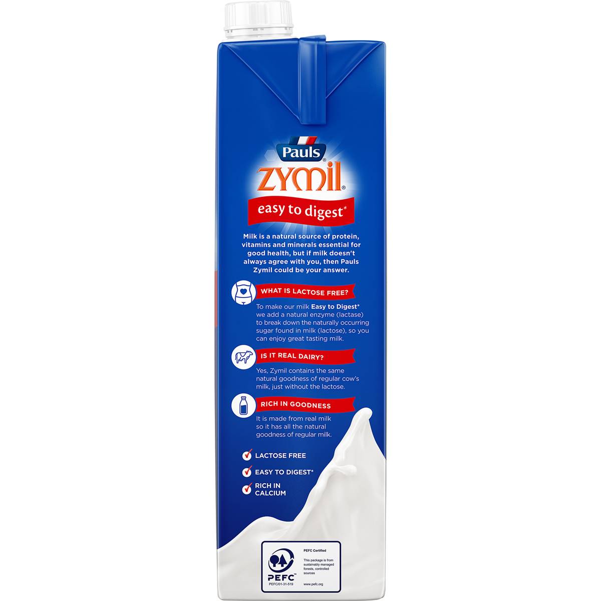 Pauls Zymil Full Cream Long Life Milk 1l Woolworths