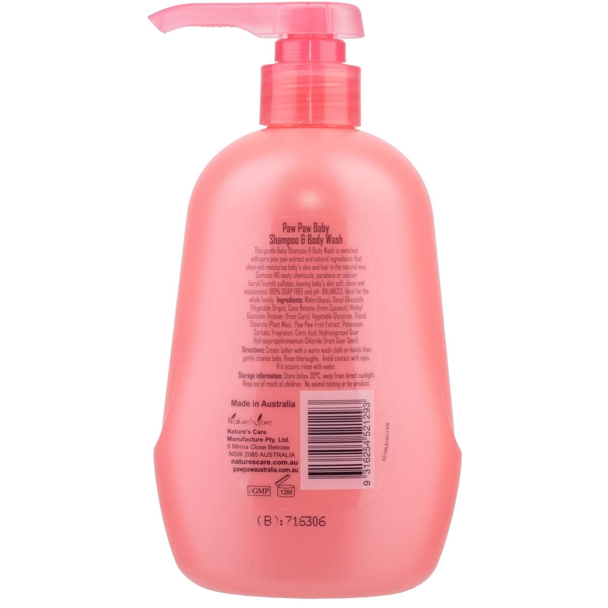 Nature's Care Baby Wash & Shampoo 500ml Woolworths