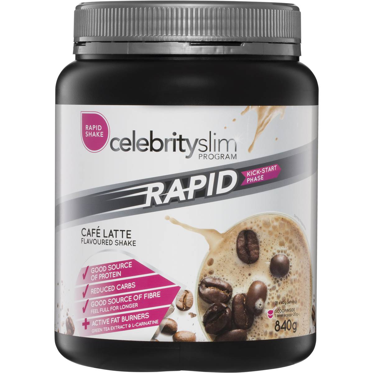 Celebrity Slim Rapid Cafe Latte Shakes 840g