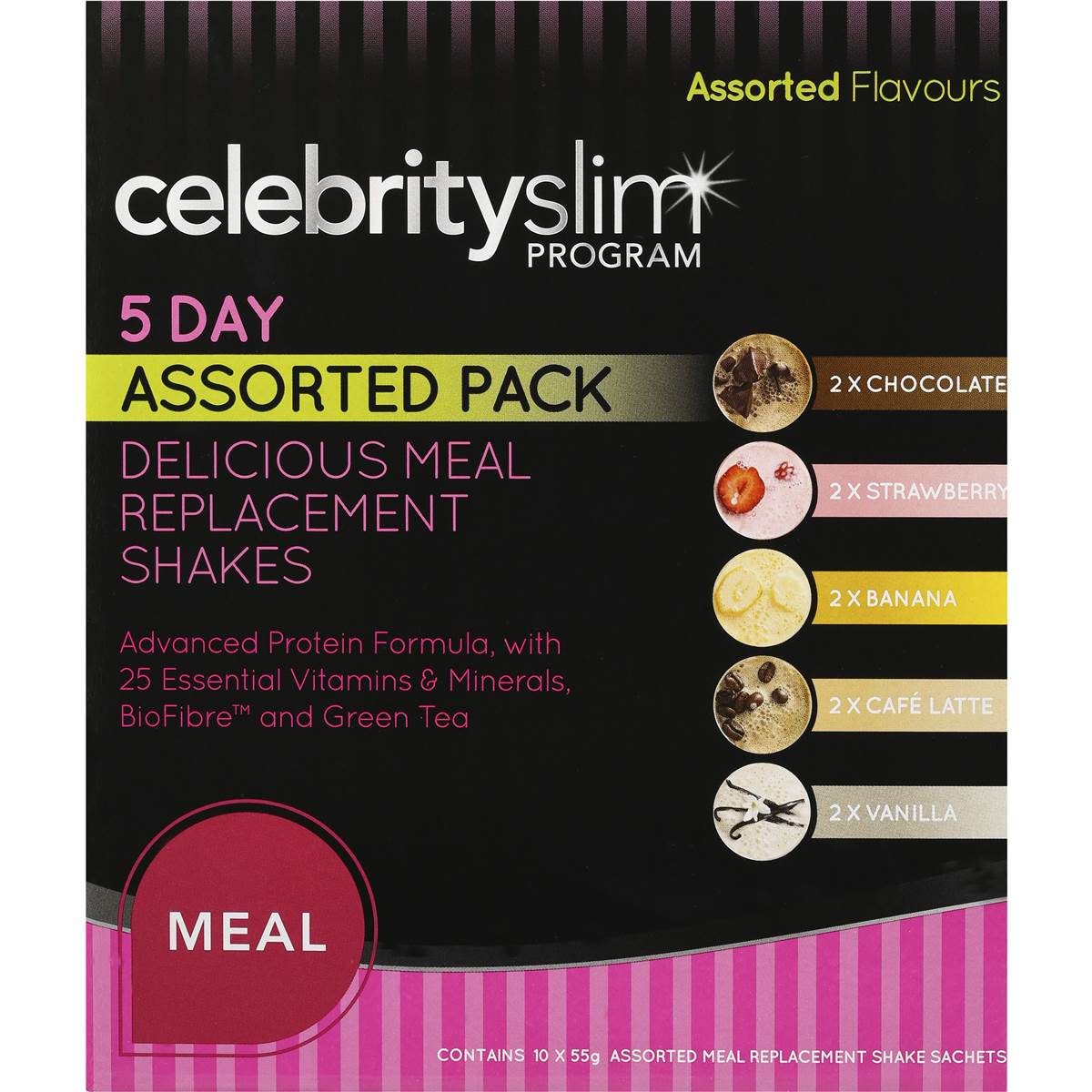 Celebrity Slim Shake Mix 5 Day Assorted Pack 10pk | Woolworths