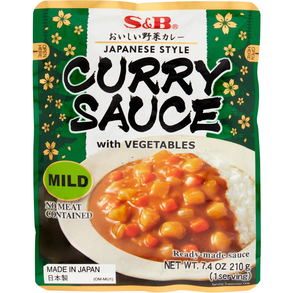 S&b Japanese Style Mil Curry Sauce With Vegetables