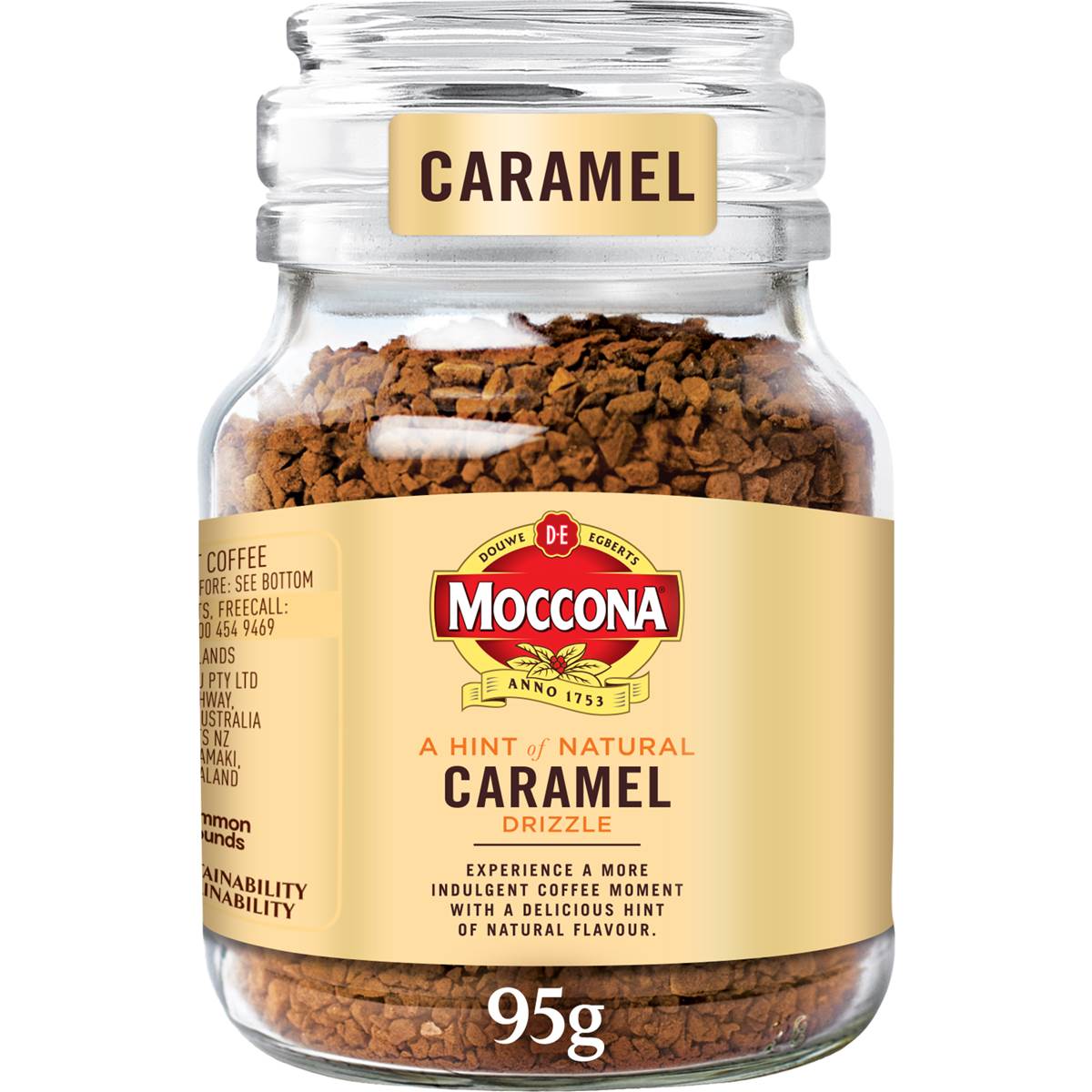 Moccona Freeze Dried Instant Coffee Caramel 95g Woolworths