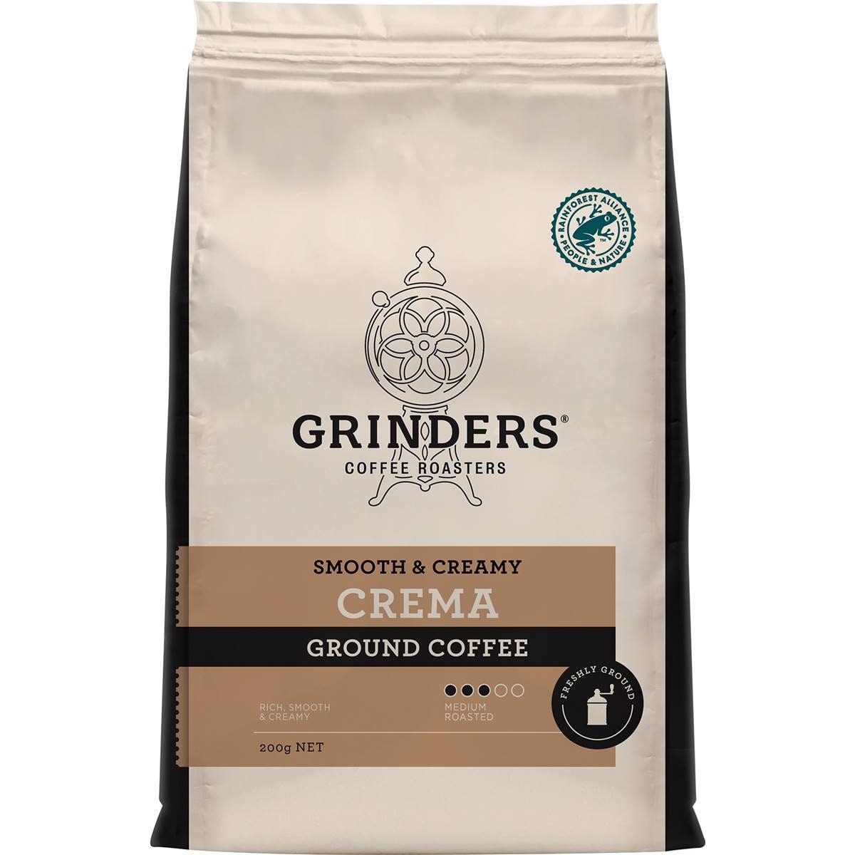 Grinders Coffee Crema Ground Coffee 200g Woolworths