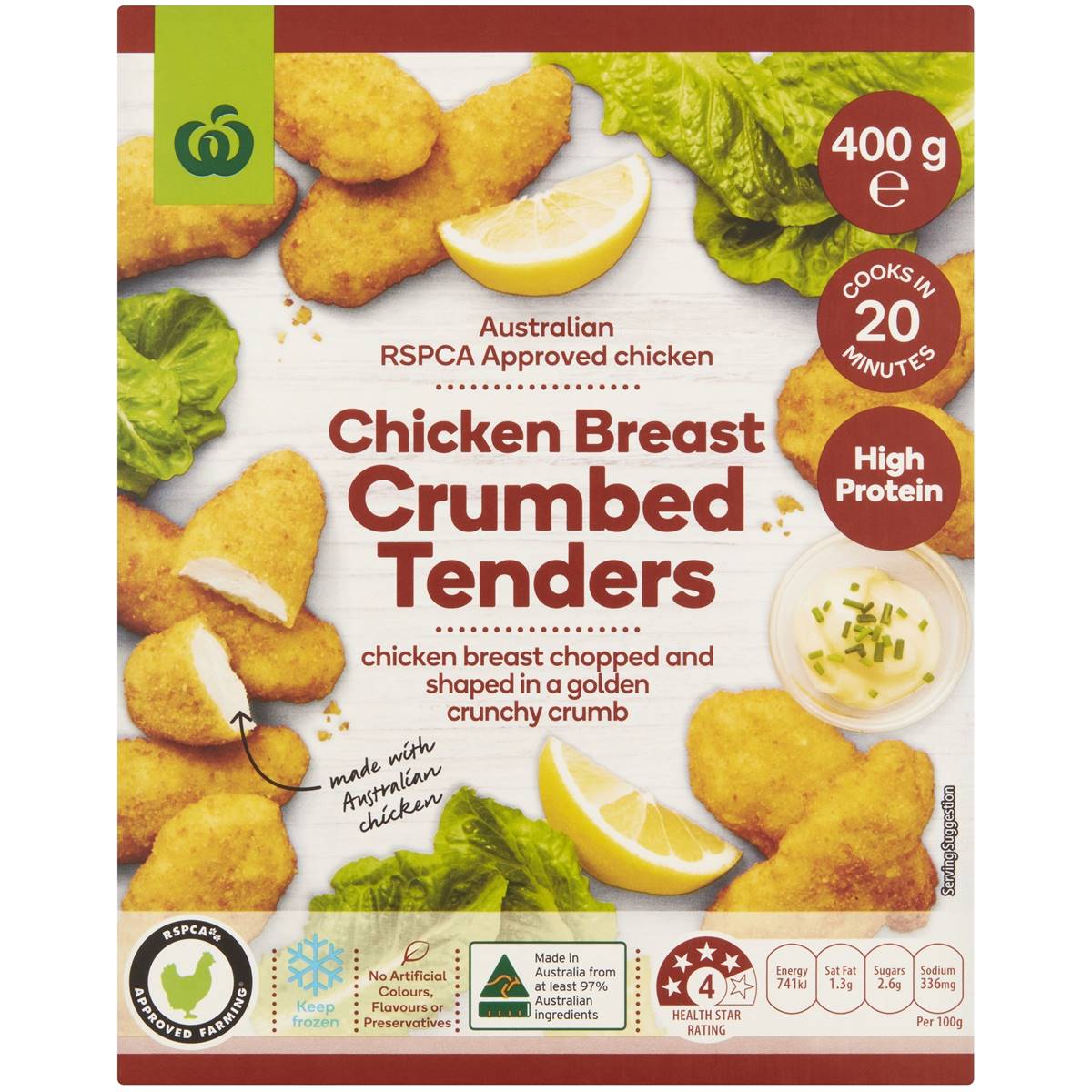 Woolworths Chicken Breast Crumbed Tenders 400g Woolworths