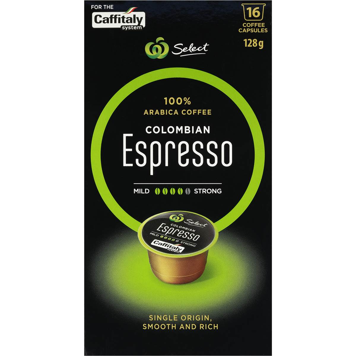 Woolworths Select Coffee Capsules Colombian Espresso 16x8g Woolworths