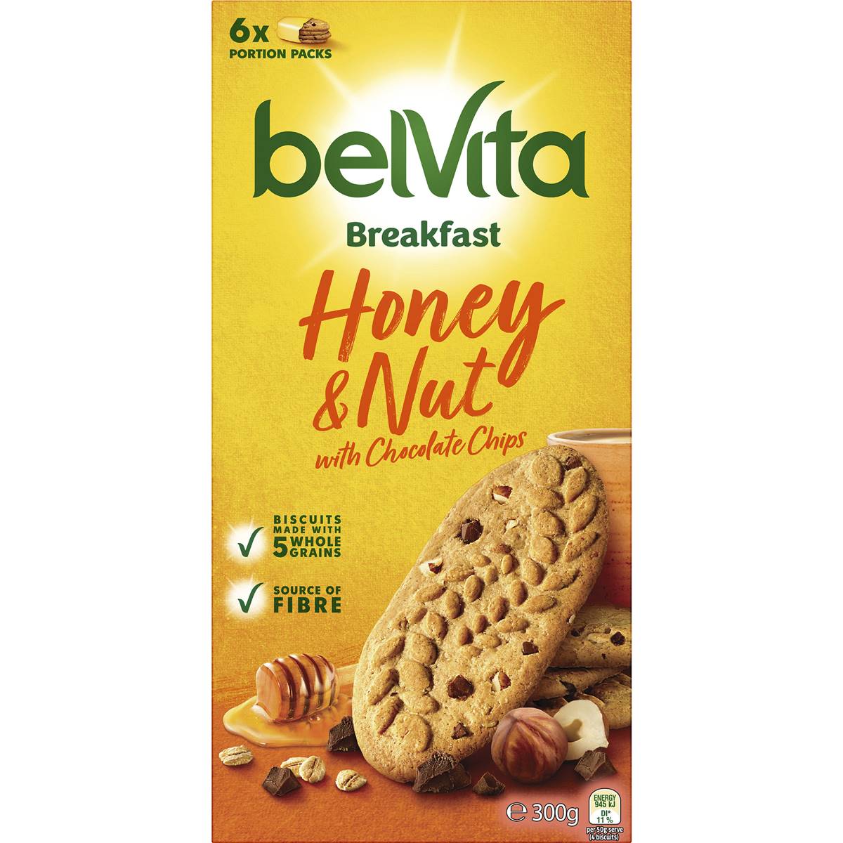Belvita Honey & Nut Breakfast Biscuits 6 Pack 300g Woolworths