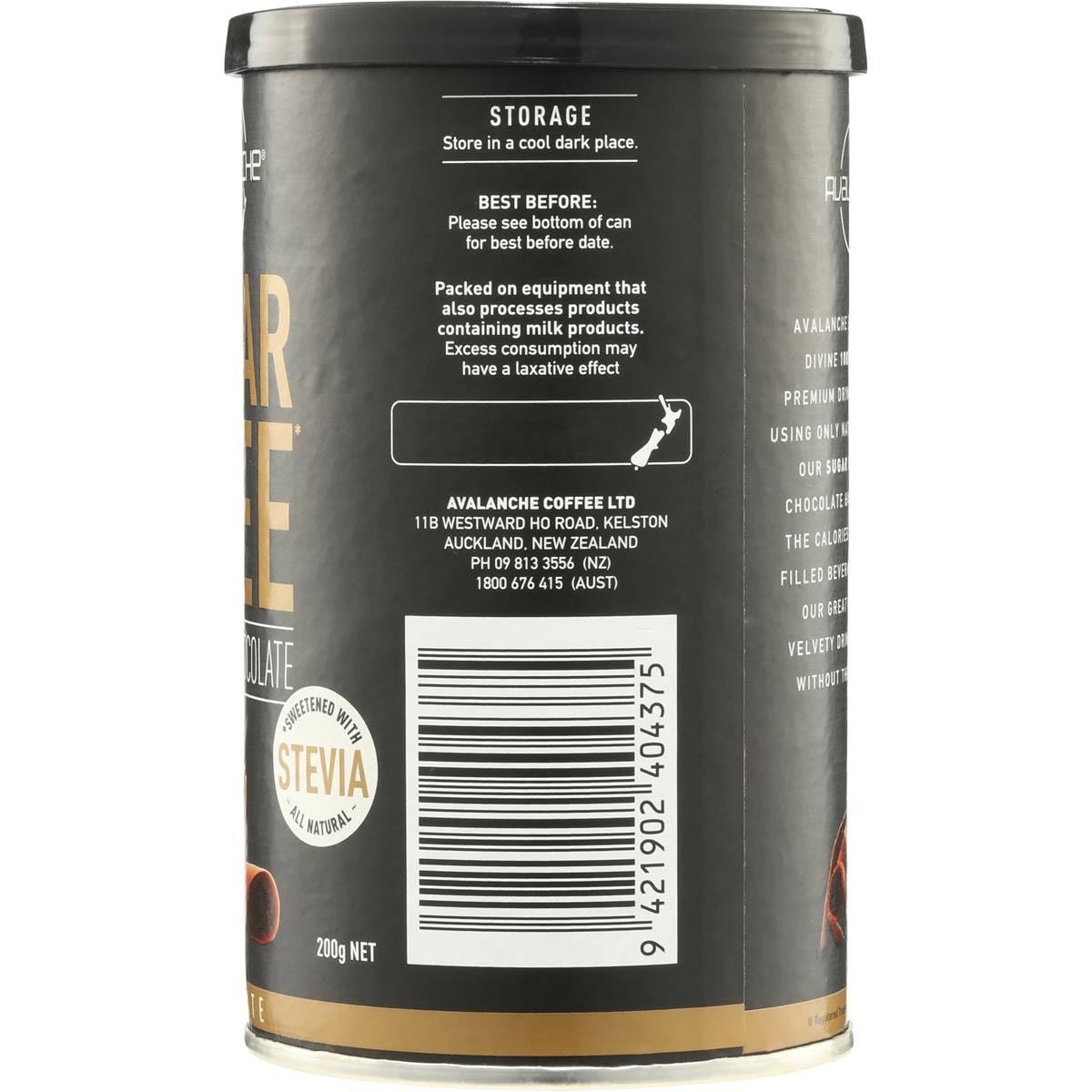 Avalanche Sugar Free Drinking Chocolate 200g Woolworths