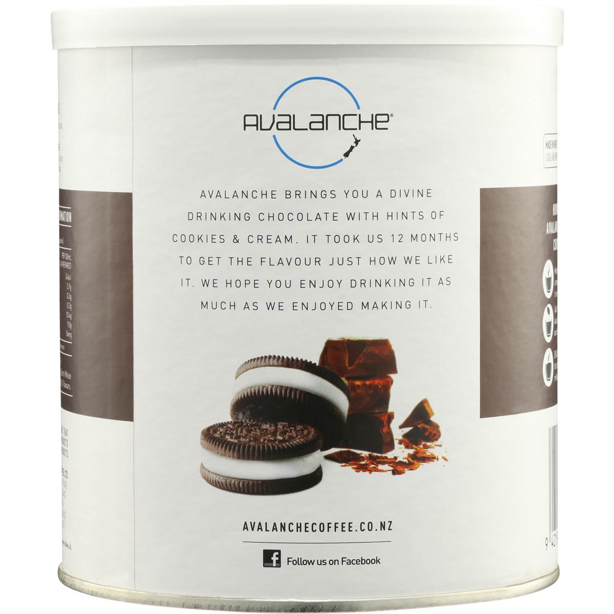 Avalanche Cookies & Cream Drinking Chocolate 400g Woolworths