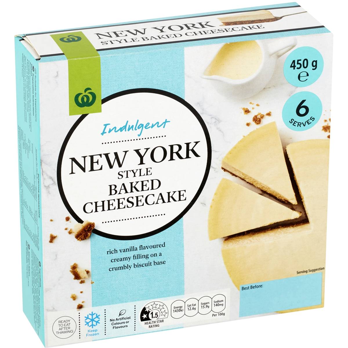 Woolworths New York Style Baked Cheesecake 450g Woolworths