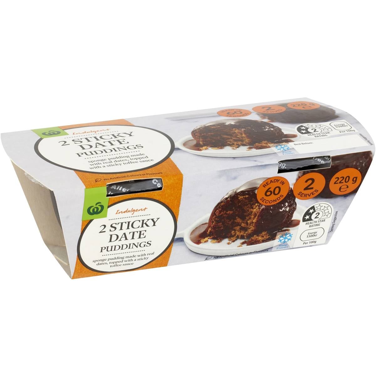Woolworths Frozen Sticky Date Puddings 2 Pack Woolworths