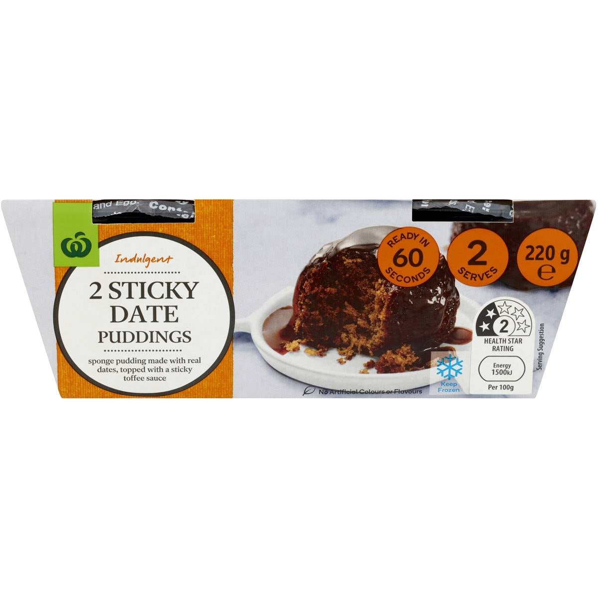 Woolworths Frozen Sticky Date Puddings 2 Pack Woolworths